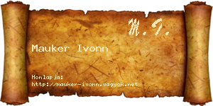 Mauker Ivonn névjegykártya